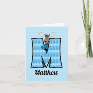 Kids Blue Moose Monogram M Blank