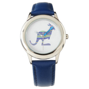 Kids Blue Stripe Kangaroo Armbanduhr