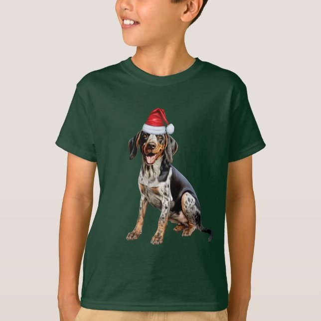 Kids Bluetick Coonhound Dog Lover Funny Christmas T-Shirt (Vorderseite)