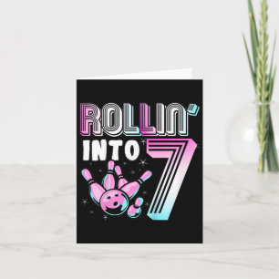 Kids Bowler Rollin’ In 7 Bowling 7. Geburtstag Ki Karte