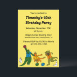 Kids Bowling Alley Birthday Party Einladung<br><div class="desc">Diese lustigen Einladungen mit Cartoon-Dinosauriern-Bowling machen sie perfekt für Bowling-Gallerie-Geburtstagspartys. Sie lassen sich einfach mit allen Party-Details in fett schwarzen Buchstaben anpassen.</div>