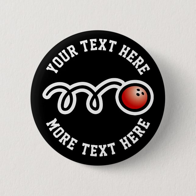 Kid's Bowling Birthday Party für individuelle Name Button (Vorderseite)