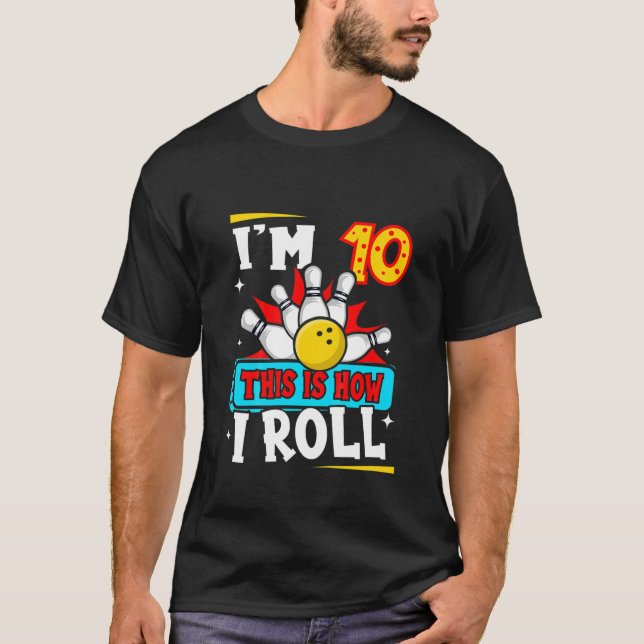Kids Bowling Motif For 10 Year Old Little Bowler 1 T-Shirt (Vorderseite)