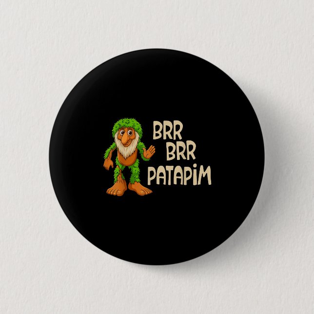 Kids Boys Girls Meme Italian Brainrot Brr Pata Button (Vorderseite)