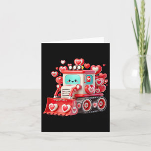 Kids Boys Kawaii Valentine Red Bulldozer - Niedlic Karte