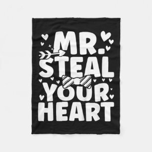 Kids Boys Valentine Shirt Mr. Steal your Heart for Fleecedecke