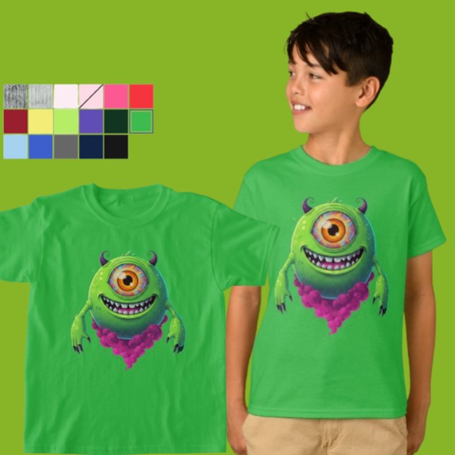 Kids Bright Green Cyclops Monster Novelty Item T-Shirt (Von Creator hochgeladen)