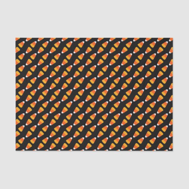 Kids Bright Orange Halloween Candy Mais auf schwar Seidenpapier (Vorderseite)