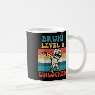 Kids Bruh Level 8 Freigeschaltet Gamer Dab Retro 8 Kaffeetasse