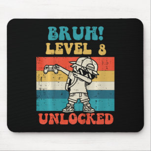 Kids Bruh Level 8 Freigeschaltet Gamer Dab Retro 8 Mousepad