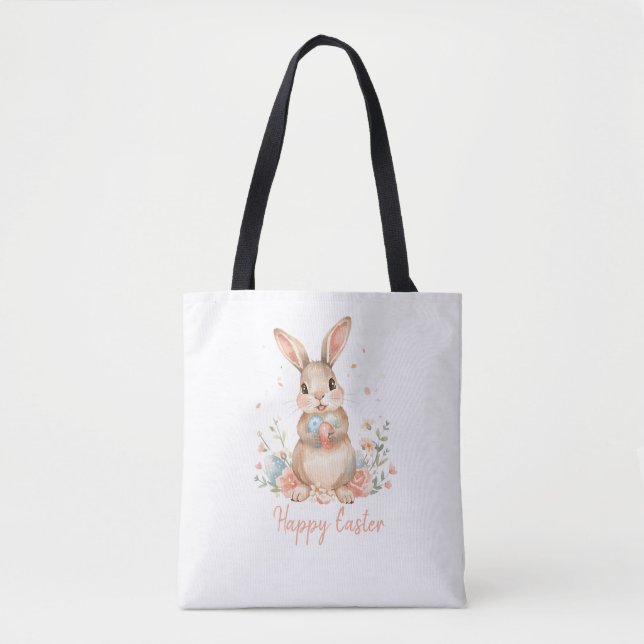 Kids Bunny Easter Egg Hunt Tote Bag. (Vorderseite)