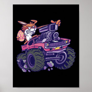 Kids Bunny Happy Ostermonster LKW Liebhaber Kinder Poster
