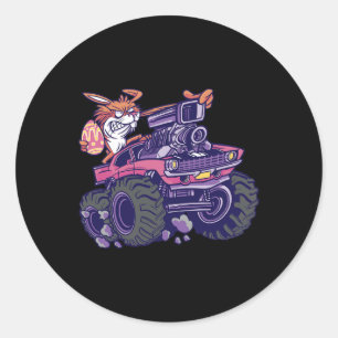 Kids Bunny Happy Ostermonster LKW Liebhaber Kinder Runder Aufkleber