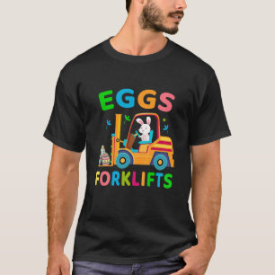 Kids Bunny Riding Gabelstapler Funny Happy Osterta T-Shirt