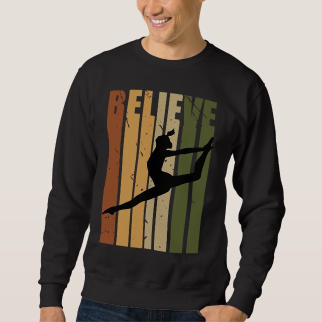 Kids Camouflage Retro Dance Motivating Believe Pra Sweatshirt (Vorderseite)