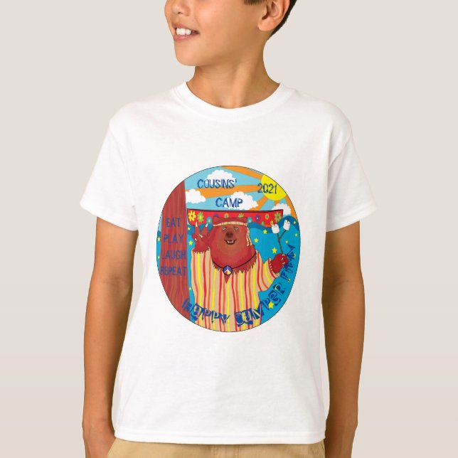 Kid's Camp Groovy T - Shirt Bär personalisieren (Vorderseite)