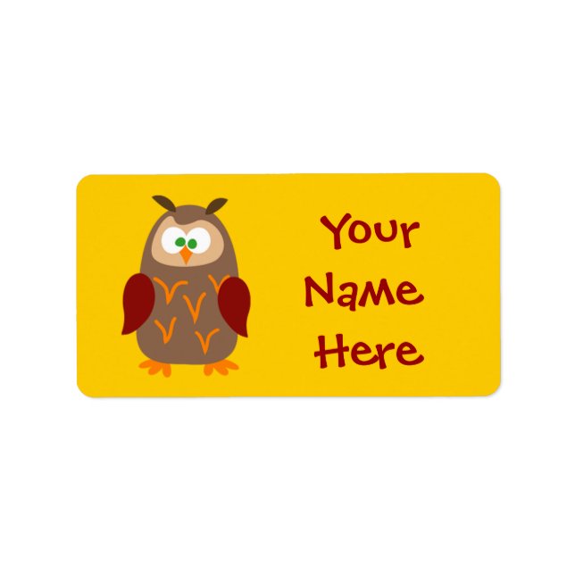 Kids Camp Owl Adressaufkleber (Vorne)