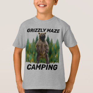 KIDS CAMPING GRIZZLY MAZE BAR T - SHIRT