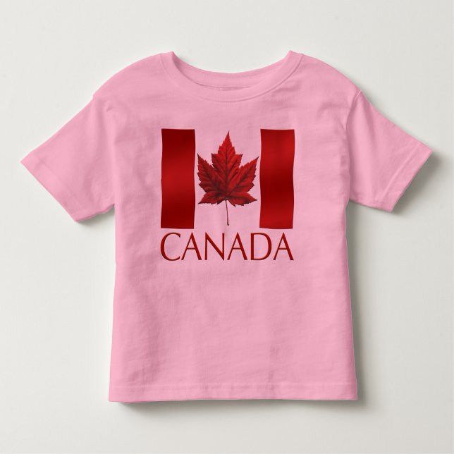 Kid's Canada Flag Ringer Personalize Kleinkind Shi Kleinkind T-shirt (Vorderseite)