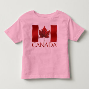 Kid's Canada Flag Ringer Personalize Kleinkind Shi T-shirt