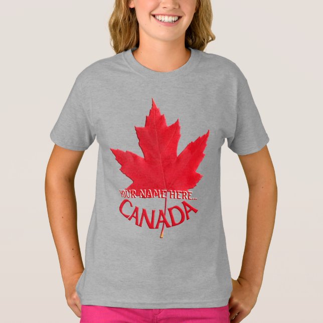 Kid's Canada T - Shirt Individuelle Name Maple Lea (Vorderseite)