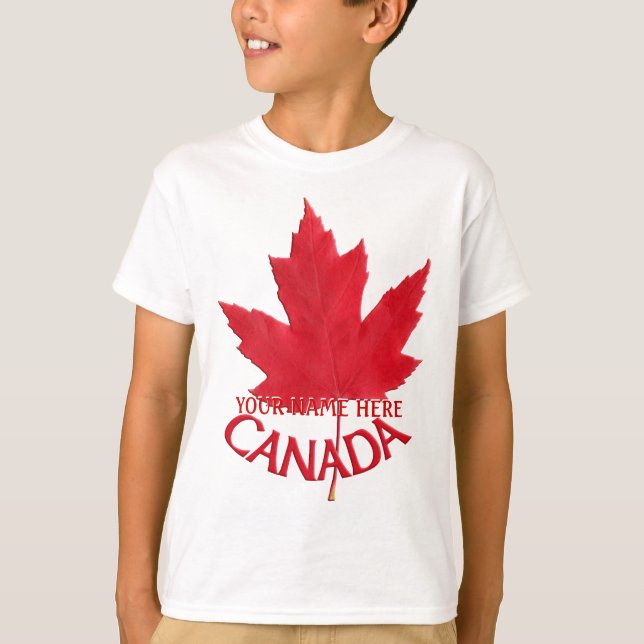 Kid's Canada T - Shirt Individuelle Name Maple Lea (Vorderseite)