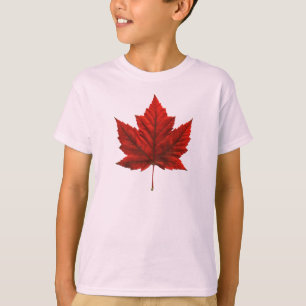 Kid's Canada T-Shirt Ringer Maple Leaf Kid's T - S