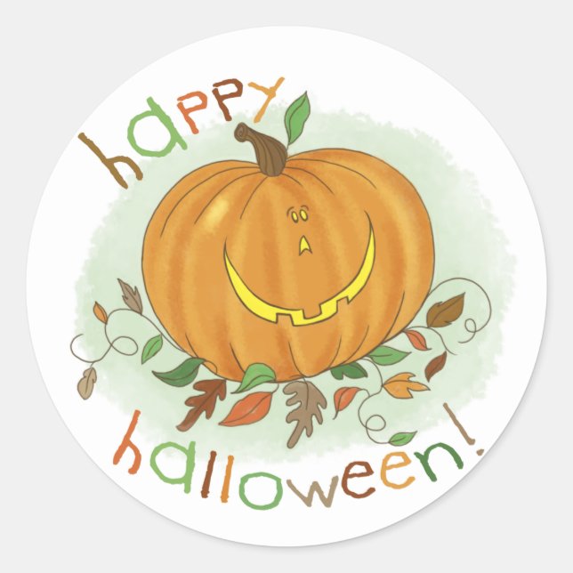 Kids Cartoon Pumpkin Sticker (Vorderseite)