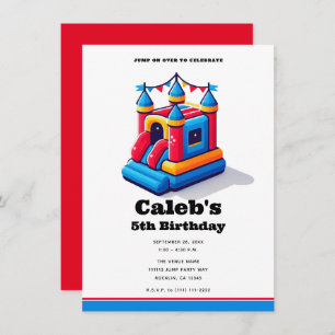 Kids Castle Party Bounce House Geburtstag Jump Par Einladung