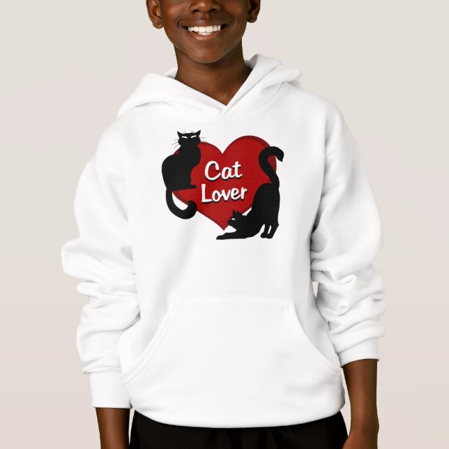 Kid's Cat Lover Hoodie Cat Lover Kid's Shirts (Vorderseite)
