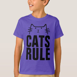 Kids CATS RULE Funny Cat T - Shirt