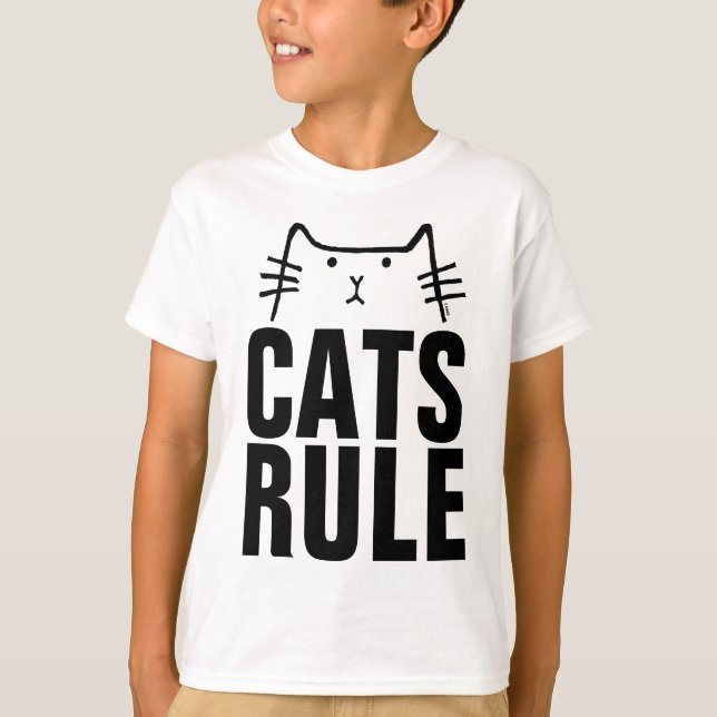 Kids CATS RULE Funny Cat T - Shirt (Vorderseite)