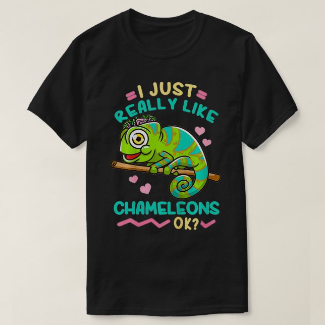 Kids Chameleon Lizard Reptile  T-Shirt (Design vorne)