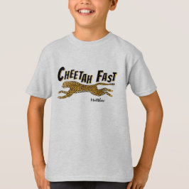 Kids Cheetah Fast Running Sport Trendy Spaß Gesche T-Shirt
