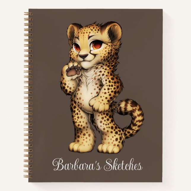 Kids Cheetah Personal Sketch Notizbuch (Vorderseite)