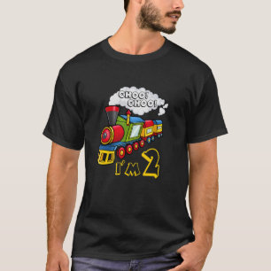 Kids Choo Choo I m 2 Years Old Locomotive Boys Tra T-Shirt