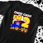 Kids Choo Choo Train 2nd Birthday Choo Choo I'm 2 T-Shirt<br><div class="desc">This CHOO CHOO I'm 2 design makes the perfect train themed birthday party gift for your two year old toddler boy or girl. This 2nd birthday party design is perfect for kids who like train, railroad tracks and the choo choo of the whistling train horn. This train birthday party theme...</div>