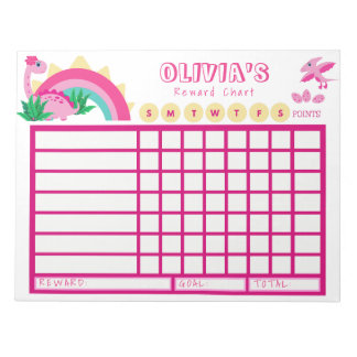 Kids Chore Chart, Personalisierte Dinosaurier Char Notizblock