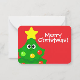 Kids Christmas Cartoon Christmas Tree Mitteilungskarte