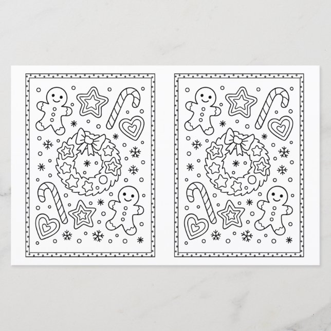 Kids Christmas Coloring Page Christmas Lebkuchen (Vorderseite)