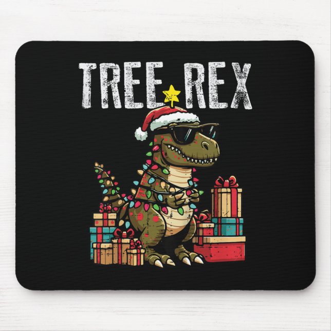 Kids Christmas Dinosaur Tree Rex Xmas Trex Toddler Mousepad (Vorne)