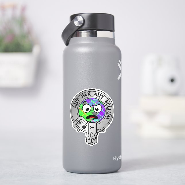 Kids Clan Gunn Wappen & Tartan Aufkleber (HydroFlask)