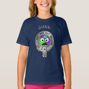 Kids Clan Gunn Wappen & Tartan T-Shirt