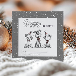 Kids Classroom Dog Themed Yappy Holidays Feiertagskarte