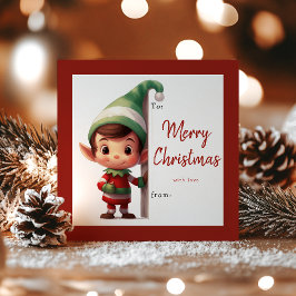 Kids Classroom Elf Christmas Holiday Card Feiertagskarte
