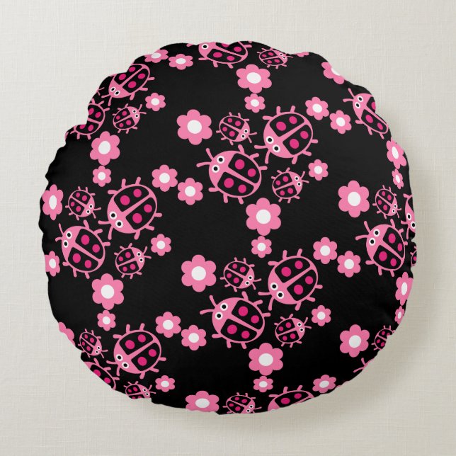 Kids Coccinellidae Rundes Kissen (Vorderseite)