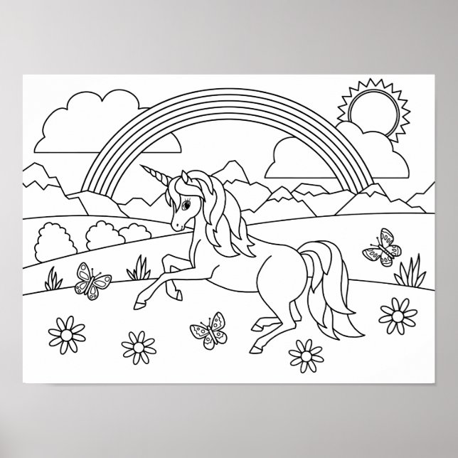 Kids Color Me Unicorn Regenbogen Poster (Vorne)