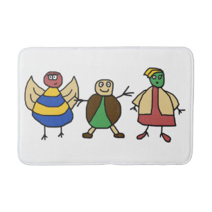 Kids Colorful Fun Family Cartoon Charaktere Badematte