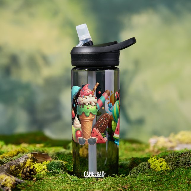 Kids Colorful Ice Cream  Trinkflasche (Außenbereich (gedreht))