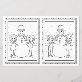 Kids Colour Snowman Paper Weihnachtskarte